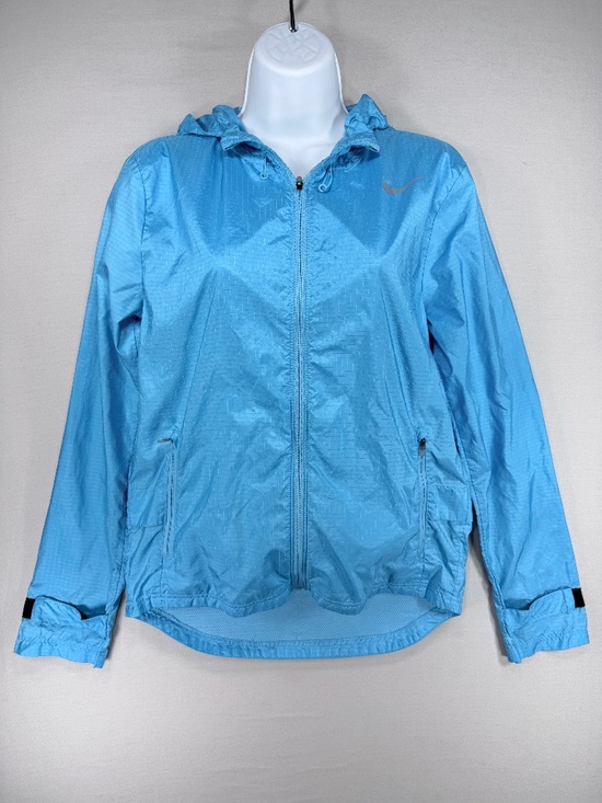 Nike Jackets & Blazers - Nike Essential Baltic Blue Hooded Running Windbreaker Jacket Womens XS